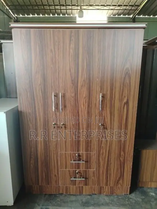 New 3 Door Brown Melamine Wardrobes