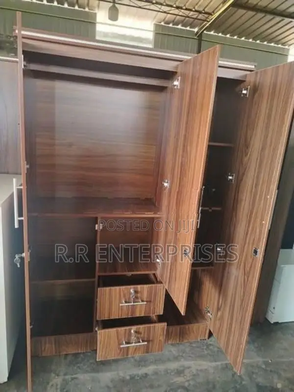 New 3 Door Brown Melamine Wardrobes