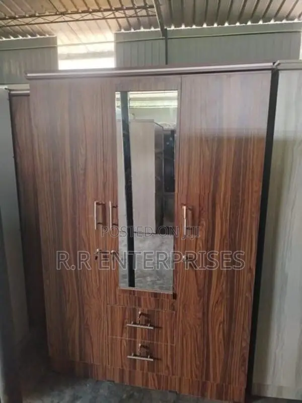 3 Door Melamine Wardrobes with Mirror