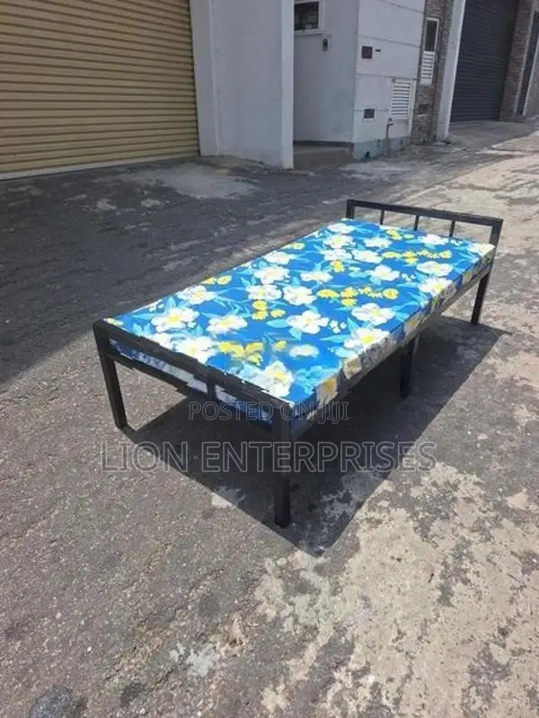 Steel Single Bed with Mattress
