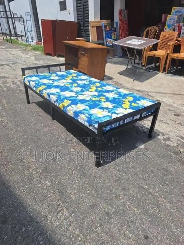 Steel Single Bed with Mattress