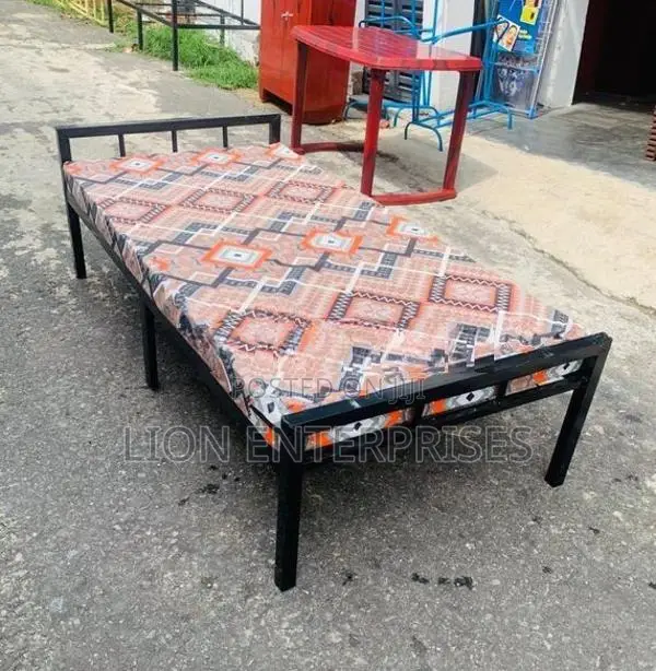 Steel Single Bed with Mattress 72×36
