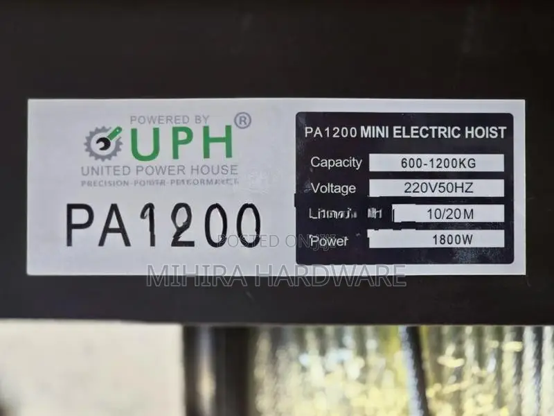 Hoist Machine 1200KG 20M Cable 1800W Electric Motor
