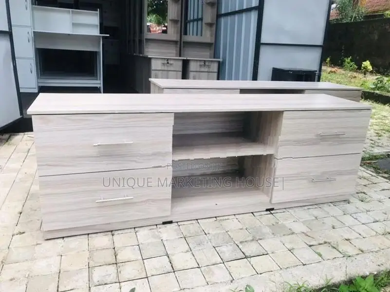 MODERN 65” AMERICAN WHITE DOUBLE DRAWER TV STAND