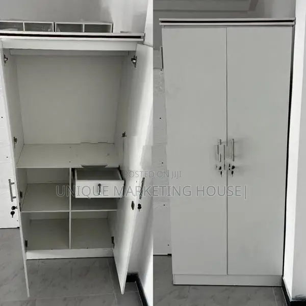 MODERN 2D WHITE HALF HANGING WARDROBES
