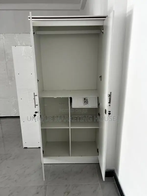 MODERN 2D WHITE HALF HANGING WARDROBES
