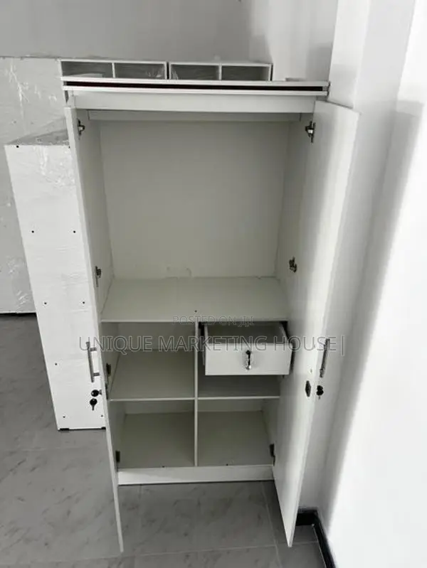 MODERN 2D WHITE HALF HANGING WARDROBES