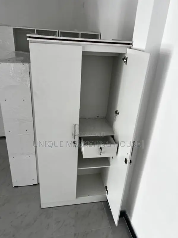MODERN 2D WHITE HALF HANGING WARDROBES