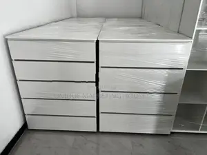 MODERN 4 DRAWER WHITE FINGER PULL CHEST OF CUPBOARDS