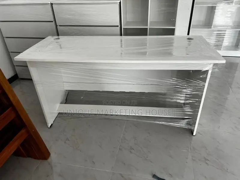 MODERN 5x2FT WHITE MELAMINE OPEN TABLE