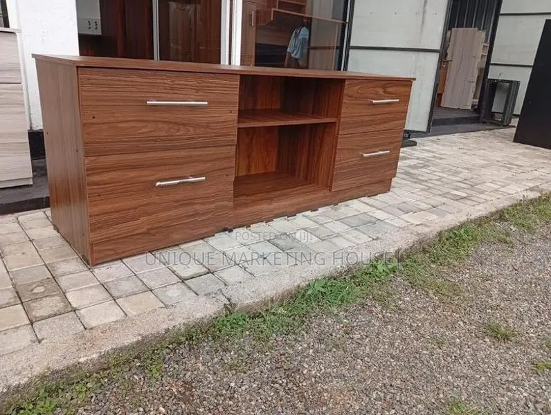 MODERN DOUBLE DRAWER 65” DARK TV STAND