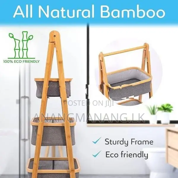 Storage Rack Modern Organizer 3 Tier Bamboo Ladder Design