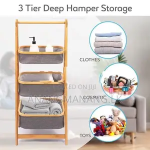 Storage Rack Modern Organizer 3 Tier Bamboo Ladder Design