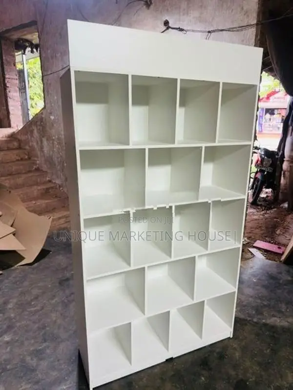 MODERN 5x3 WHITE DESIGN RACKS FOR DISPLAY