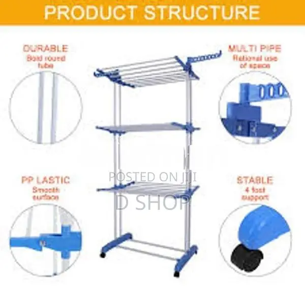 Long Foldable Cloth Large Rack - Three Layer Dryer
