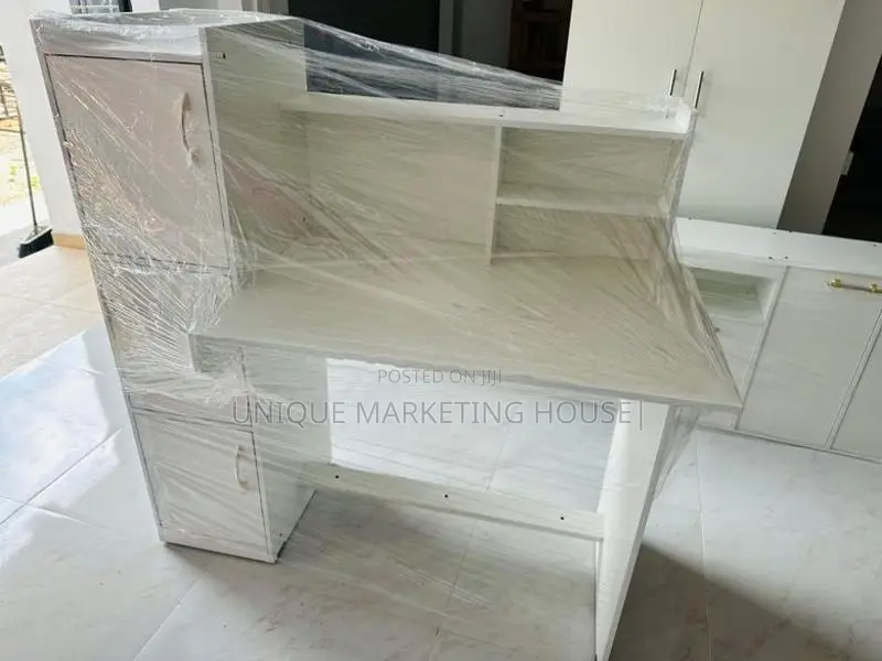 MODERN SIDE 3 CUPBOARD FULLY WHITE STUDY TABLE