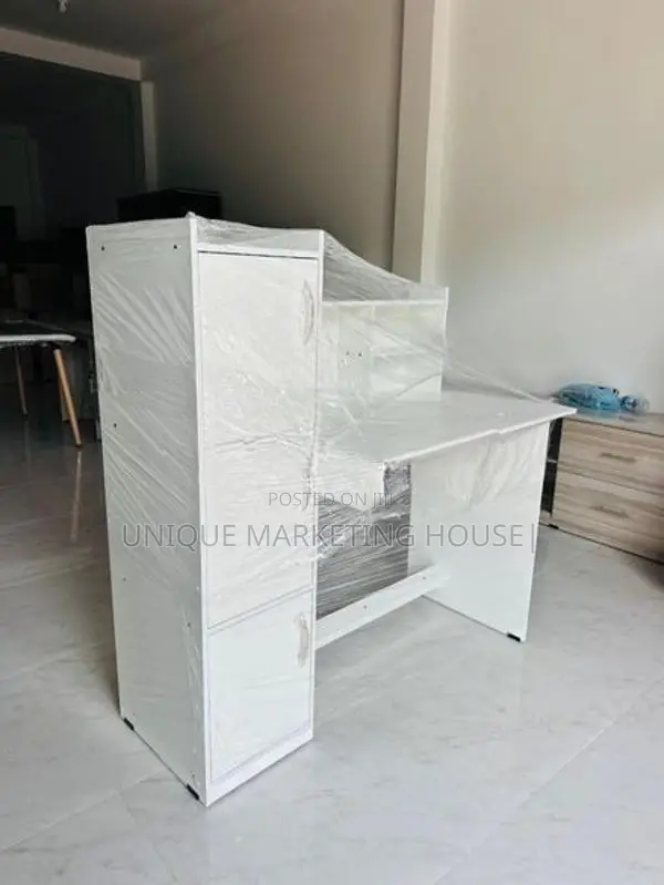 MODERN SIDE 3 CUPBOARD FULLY WHITE STUDY TABLE