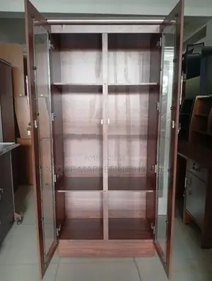 MODERN 6FT DARK GLASS DISPLAY CUPBOARDS