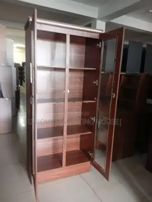 MODERN 6FT DARK GLASS DISPLAY CUPBOARDS