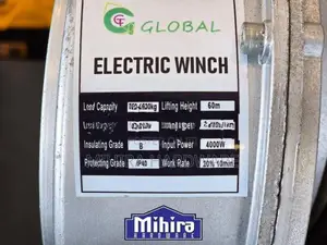 Electric cable winch 1.5Ton 60m material handling pulling machine pull