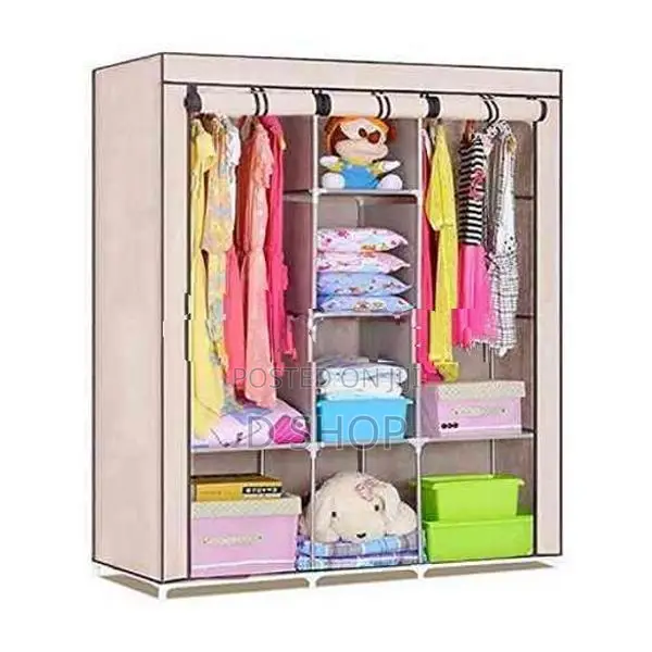 3 Roll-over Doors Cloth Wardrobe - D8 Printed & Laminated Cupboard
