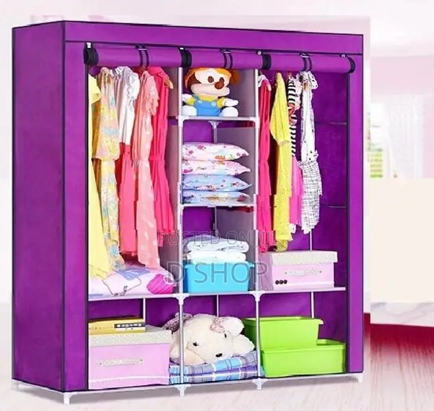 3 Roll-over Doors Cloth Wardrobe - D8 Printed & Laminated Cupboard