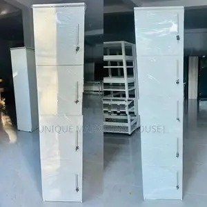 MODERN 4PCS & 5PCS WHITE LOCKABLE BOX CUPBOARDS