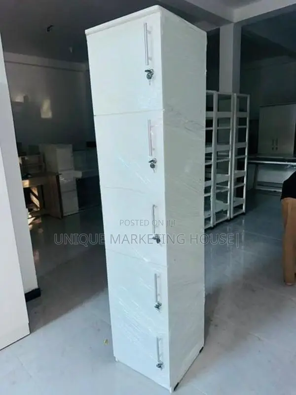 MODERN 4PCS & 5PCS WHITE LOCKABLE BOX CUPBOARDS