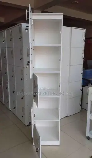 MODERN 4PCS & 5PCS WHITE LOCKABLE BOX CUPBOARDS