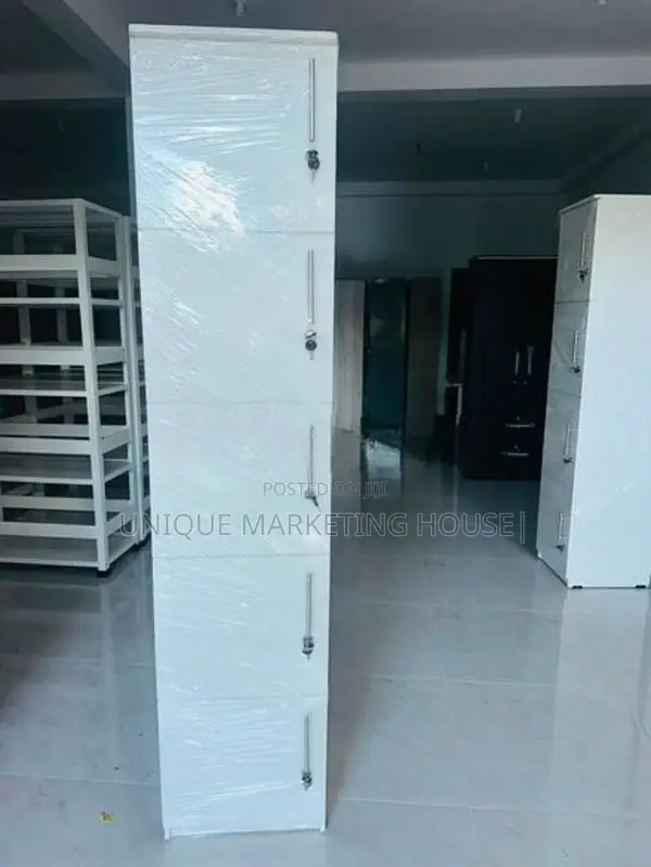 MODERN 4PCS & 5PCS WHITE LOCKABLE BOX CUPBOARDS