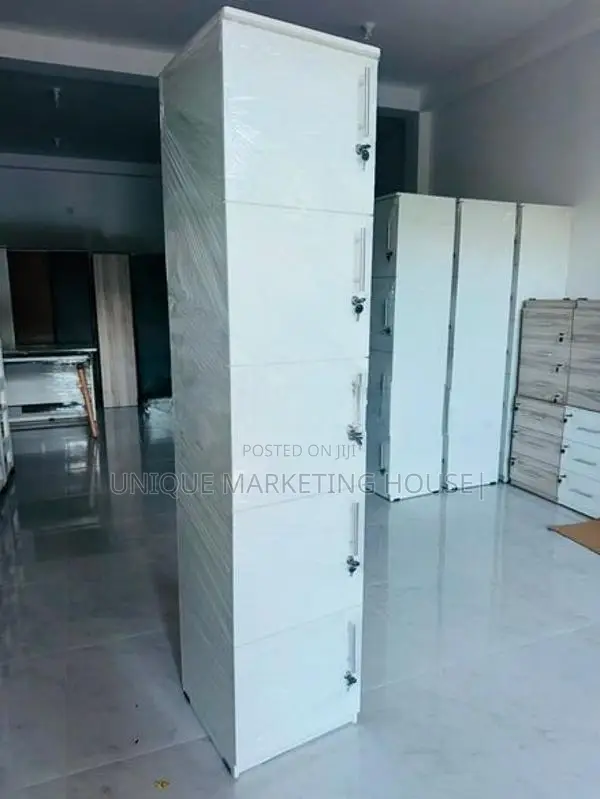 MODERN 4PCS & 5PCS WHITE LOCKABLE BOX CUPBOARDS