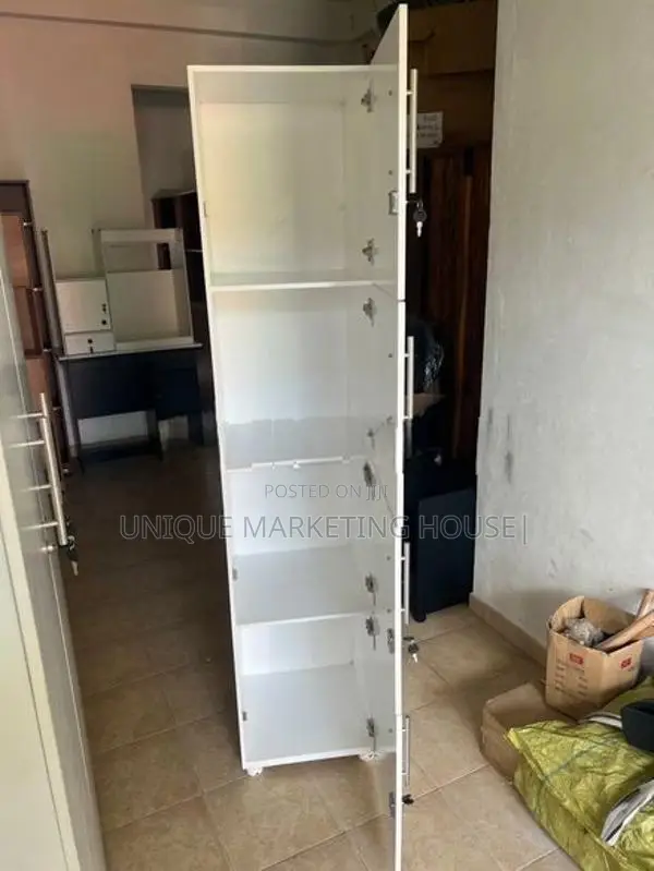 MODERN 4PCS & 5PCS WHITE LOCKABLE BOX CUPBOARDS