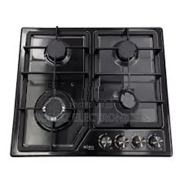Euro Cooker Hob 4 Burner Black Stainless Steel JZS54011B