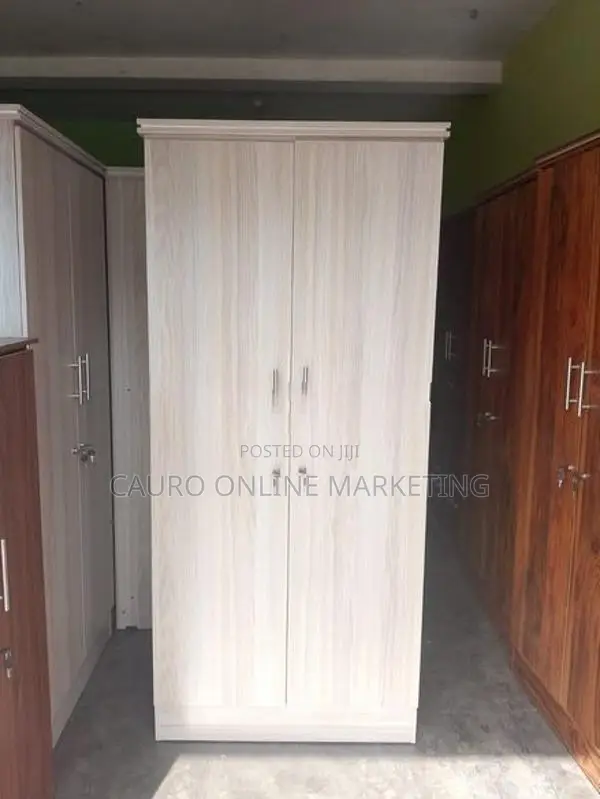 new melamine white / ash colour 2 door cupboard 6*2.5 ft hc