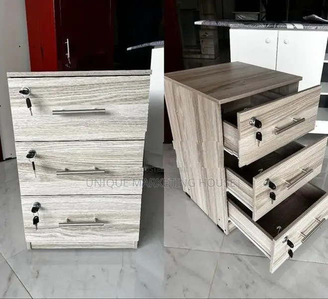 MODERN AMERICAN WHITE 3PCS LOCKABLE DRAWER CUPBOARDS