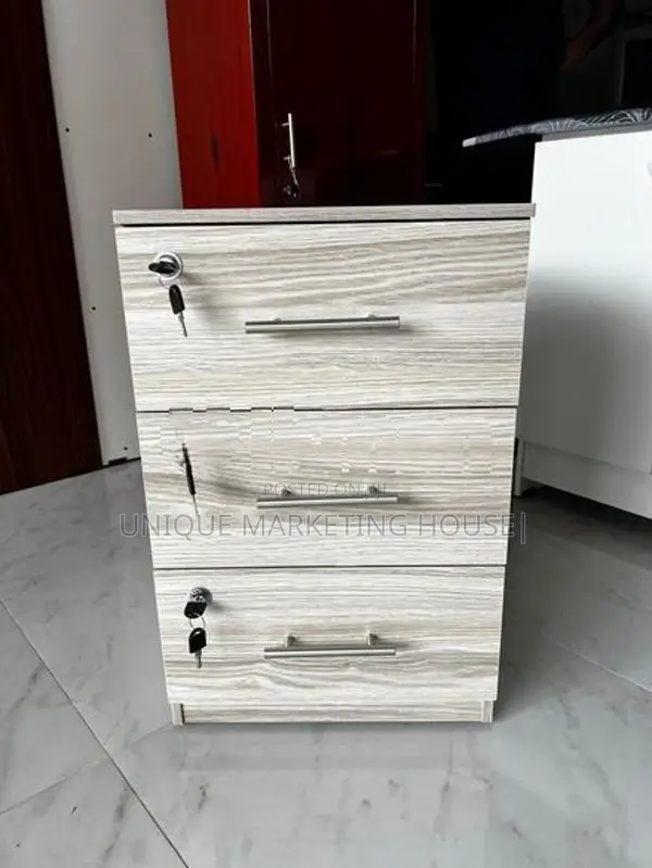 MODERN AMERICAN WHITE 3PCS LOCKABLE DRAWER CUPBOARDS