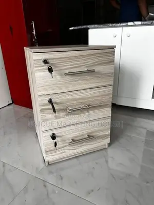 MODERN AMERICAN WHITE 3PCS LOCKABLE DRAWER CUPBOARDS