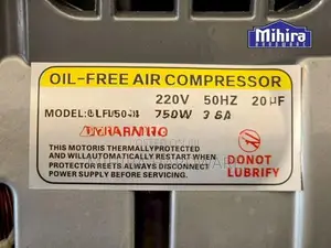 Cherry Oil Free 1500 Watts 2 Hp 60L 4 pistons Air Compressor Silent