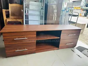 MODERN 65” DOUBLE DRAWER DARK TV STAND