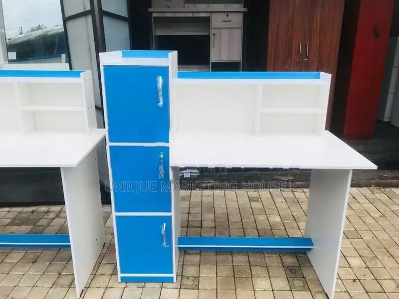MODERN SIDE 3 CUPBOARD SMART BLUE MIX WHITE STUDY TABLE