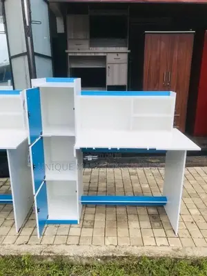 MODERN SIDE 3 CUPBOARD SMART BLUE MIX WHITE STUDY TABLE
