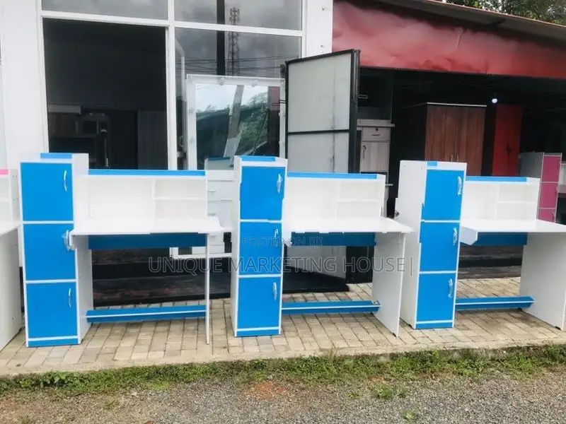 MODERN SIDE 3 CUPBOARD SMART BLUE MIX WHITE STUDY TABLE