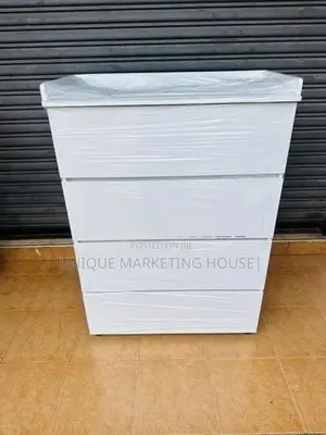 MODERN FINGER PULL LARGE WHITE CHEST OF DRAWER CUPBOARD