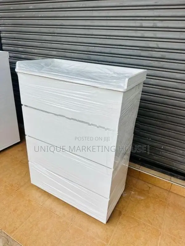 MODERN FINGER PULL LARGE WHITE CHEST OF DRAWER CUPBOARD