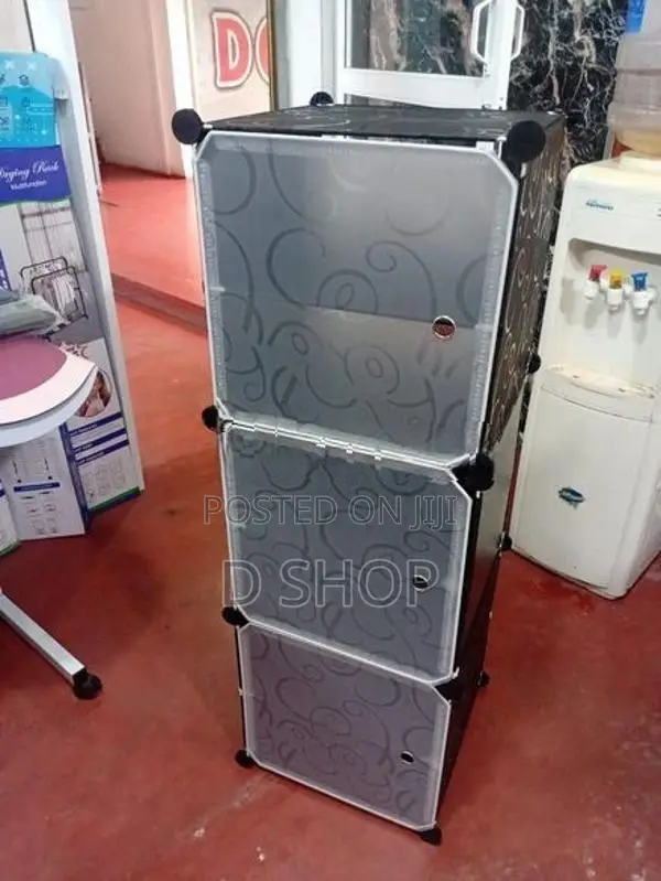 DIY 6 Doors Cubes Storage Cupboard - White & Black or Blue