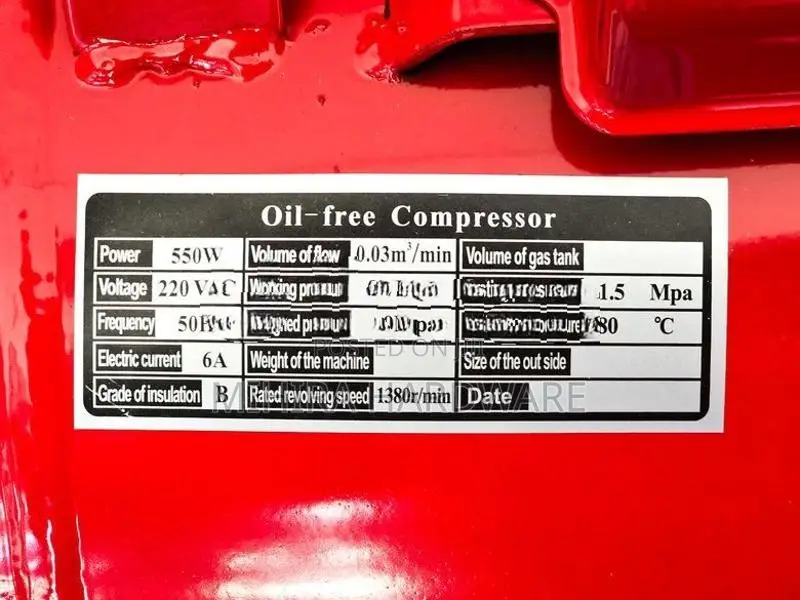 Men 24L Oil free / Less Air Compressor 550 Watts Motor
