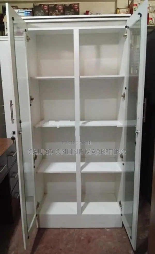 new melamine white colour office cupboard 2 door
