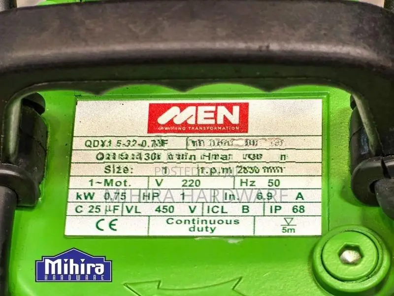 Men 1HP 1" QDX Clean Clear drinking Water Submersible Pump Jabos Motor