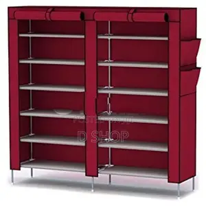 Shoe Rack - Double Side 6 Layers Wardrobe Rack- Cloth Roll Up