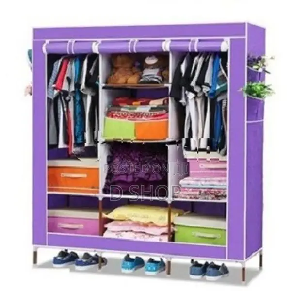 Wardrobe Cloth Cupboard - 3 Roll over Doors Storage